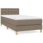 vidaXL Giroletto a Molle con Materasso Tortora 90x190 cm in Tessuto