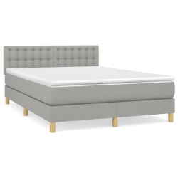 vidaXL Giroletto a Molle con Materasso Grigio Chiaro 140x190cm Tessuto