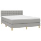 vidaXL Giroletto a Molle con Materasso Grigio Chiaro 140x190cm Tessuto
