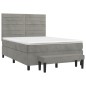 vidaXL Giroletto a Molle con Materasso Grigio Chiaro 140x200cm Velluto