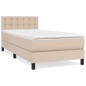 vidaXL Giroletto a Molle con Materasso Cappuccino 80x200 cm Similpelle