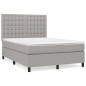 vidaXL Giroletto a Molle con Materasso Grigio Chiaro 140x200cm Tessuto