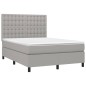 vidaXL Giroletto a Molle con Materasso Grigio Chiaro 140x200cm Tessuto
