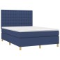 vidaXL Giroletto a Molle con Materasso Blu 140x200 cm in Tessuto