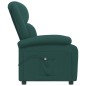 vidaXL Poltrona Elettrica Reclinabile Verde Scuro in Tessuto
