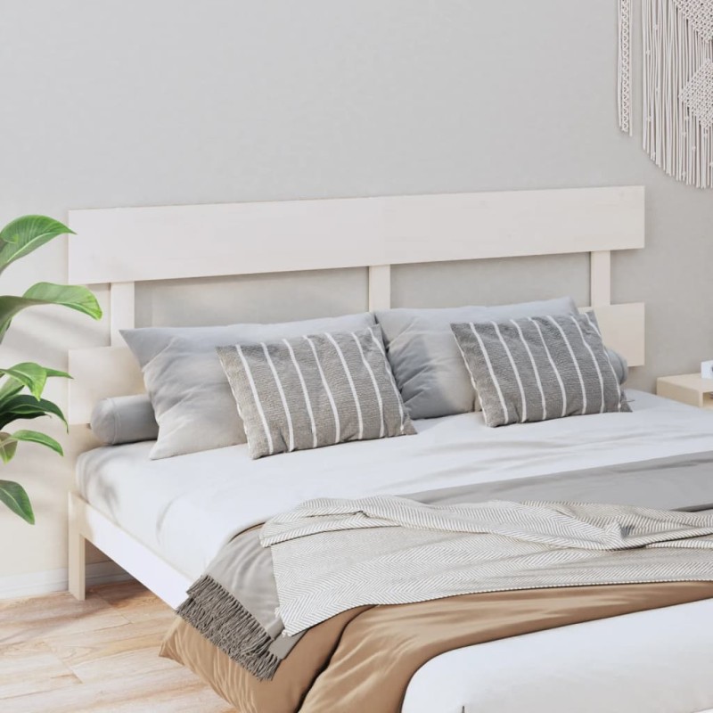 vidaXL Testiera per Letto Bianca 184x3x81 cm in Legno Massello di Pino