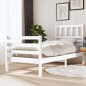 vidaXL Giroletto Bianco 90x190 cm Single in Legno Massello vidaXL Giroletto Bianco 90x190 cm Single in Legno Massello