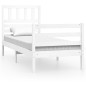 vidaXL Giroletto Bianco 90x190 cm Single in Legno Massello vidaXL Giroletto Bianco 90x190 cm Single in Legno Massello