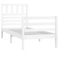 vidaXL Giroletto Bianco 90x190 cm Single in Legno Massello vidaXL Giroletto Bianco 90x190 cm Single in Legno Massello