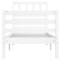 vidaXL Giroletto Bianco 90x190 cm Single in Legno Massello vidaXL Giroletto Bianco 90x190 cm Single in Legno Massello