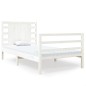 vidaXL Giroletto Bianco in Legno Massello di Pino 90x190 cm Single
