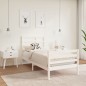 vidaXL Giroletto Bianco in Legno Massello 90x190 cm Single vidaXL Giroletto Bianco in Legno Massello 90x190 cm Single