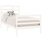 vidaXL Giroletto Bianco in Legno Massello 90x190 cm Single vidaXL Giroletto Bianco in Legno Massello 90x190 cm Single