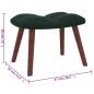 vidaXL Poltrona Relax con Poggiapiedi Verde Scuro in Velluto