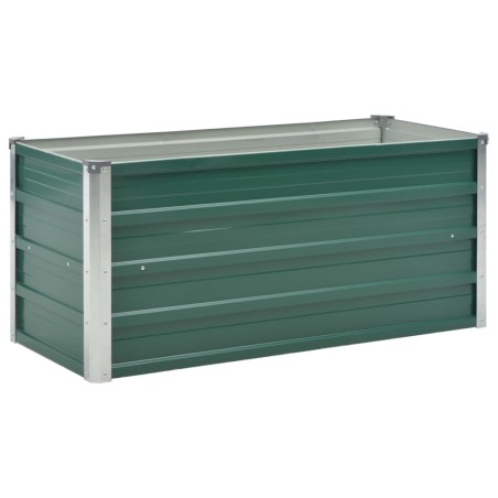 vidaXL Letto Rialzato Giardino in Acciaio Zincato 100x40x45 cm Verde
