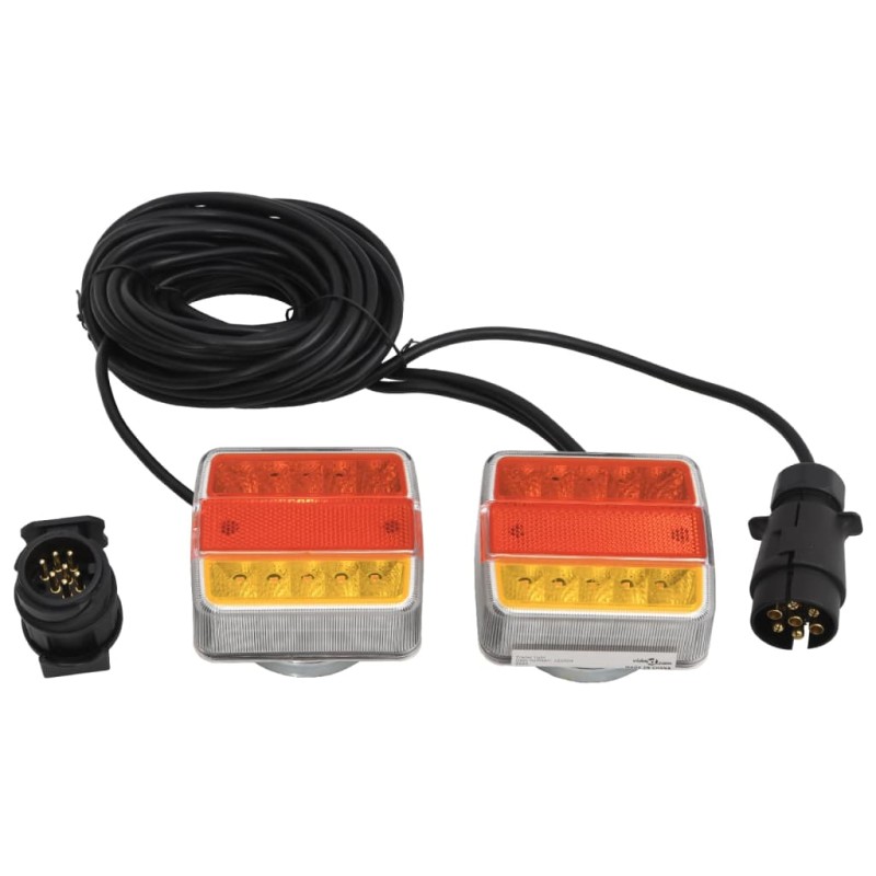 vidaXL Luci Rimorchio 2 pz Rosso 10,5x7,5x10 cm 12V Lampadina LED vidaXL Luci Rimorchio 2 pz Rosso 10,5x7,5x10 cm 12V Lampadina LED