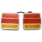 vidaXL Luci Rimorchio 2 pz Rosso 10,5x7,5x10 cm 12V Lampadina LED vidaXL Luci Rimorchio 2 pz Rosso 10,5x7,5x10 cm 12V Lampadina LED