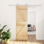 vidaXL Porta Scorrevole con Set Hardware 70x210 cm Legno Massello Pino vidaXL Porta Scorrevole con Set Hardware 70x210 cm Legno Massello Pino