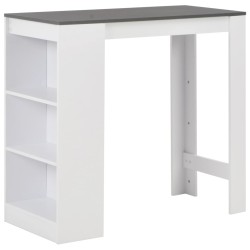 vidaXL Tavolo da Bar con Ripiano Bianco 110x50x103 cm