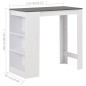 vidaXL Tavolo da Bar con Ripiano Bianco 110x50x103 cm