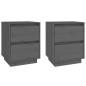 vidaXL Comodini 2 pz Grigi 40x35x50 cm in Legno Massello di Pino vidaXL Comodini 2 pz Grigi 40x35x50 cm in Legno Massello di Pino