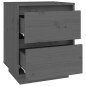 vidaXL Comodini 2 pz Grigi 40x35x50 cm in Legno Massello di Pino vidaXL Comodini 2 pz Grigi 40x35x50 cm in Legno Massello di Pino