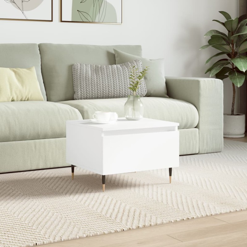 vidaXL Tavolino da Salotto Bianco 50x46x35 cm in Legno Multistrato