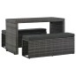 vidaXL Set da Pranzo per Esterni 3 pz con Cuscini in Polyrattan Grigio vidaXL Set da Pranzo per Esterni 3 pz con Cuscini in Polyrattan Grigio