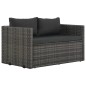 vidaXL Set da Pranzo per Esterni 3 pz con Cuscini in Polyrattan Grigio vidaXL Set da Pranzo per Esterni 3 pz con Cuscini in Polyrattan Grigio
