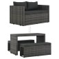 vidaXL Set da Pranzo per Esterni 3 pz con Cuscini in Polyrattan Grigio vidaXL Set da Pranzo per Esterni 3 pz con Cuscini in Polyrattan Grigio