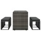 vidaXL Set da Pranzo per Esterni 3 pz con Cuscini in Polyrattan Grigio vidaXL Set da Pranzo per Esterni 3 pz con Cuscini in Polyrattan Grigio