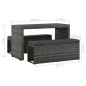 vidaXL Set da Pranzo per Esterni 3 pz con Cuscini in Polyrattan Grigio vidaXL Set da Pranzo per Esterni 3 pz con Cuscini in Polyrattan Grigio