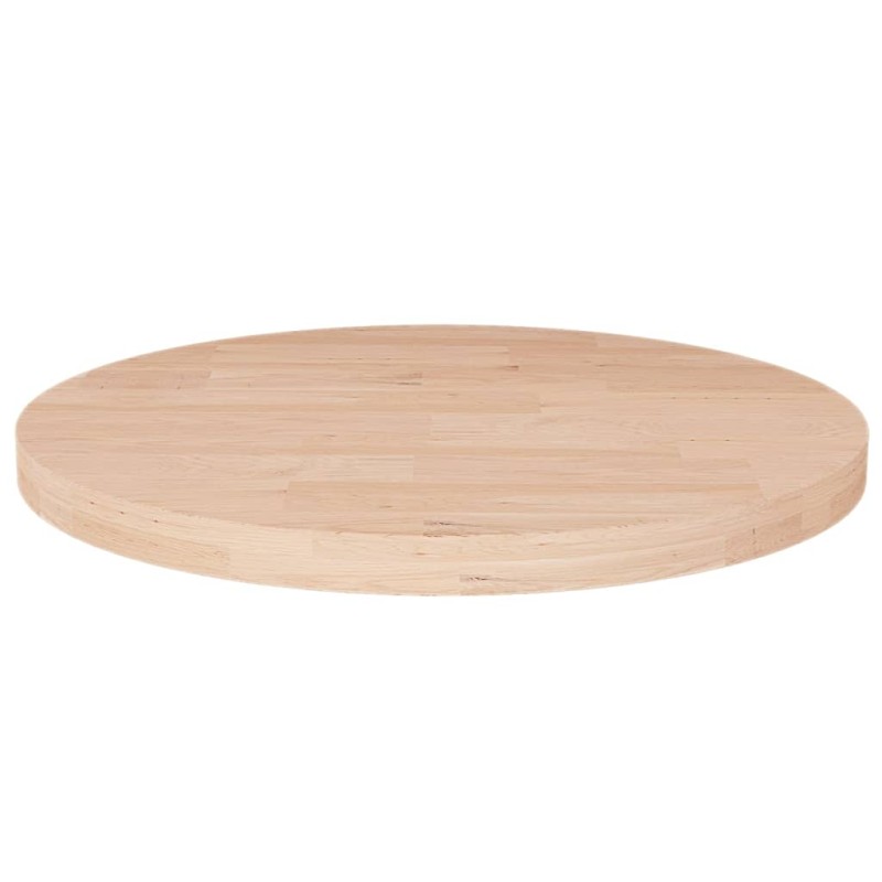 Piano Tavolo Rotondo Ø50x2,5 cm Massello di Rovere Non Trattato Piano Tavolo Rotondo Ø50x2,5 cm Massello di Rovere Non Trattato