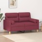 vidaXL Divano a 2 Posti con Cuscini Rosso Vino 120 cm in Tessuto vidaXL Divano a 2 Posti con Cuscini Rosso Vino 120 cm in Tessuto