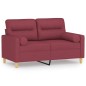 vidaXL Divano a 2 Posti con Cuscini Rosso Vino 120 cm in Tessuto vidaXL Divano a 2 Posti con Cuscini Rosso Vino 120 cm in Tessuto