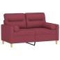 vidaXL Divano a 2 Posti con Cuscini Rosso Vino 120 cm in Tessuto vidaXL Divano a 2 Posti con Cuscini Rosso Vino 120 cm in Tessuto