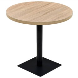 vidaXL Tavolo Bistrot in MDF e Acciaio Rotondo 80x75 cm Colore Rovere
