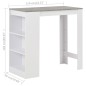 vidaXL Tavolo da Bar con Ripiano Bianco 110x50x103 cm vidaXL Tavolo da Bar con Ripiano Bianco 110x50x103 cm