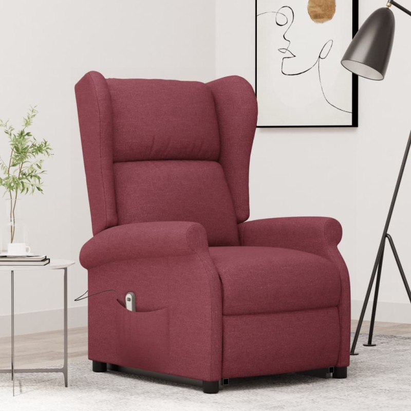  vidaXL Poltrona Alzapersona Rosso Vino Tessuto