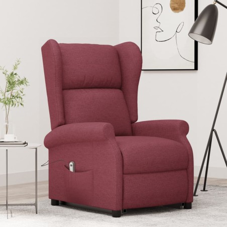  vidaXL Poltrona Alzapersona Rosso Vino Tessuto