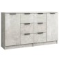 Credenze 2 pz Grigio Cemento 60x30x70 cm in Legno Multistrato Credenze 2 pz Grigio Cemento 60x30x70 cm in Legno Multistrato