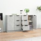 Credenze 2 pz Grigio Cemento 60x30x70 cm in Legno Multistrato Credenze 2 pz Grigio Cemento 60x30x70 cm in Legno Multistrato