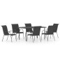vidaXL Set da Pranzo da Giardino 7 pz in Acciaio Nero