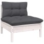 vidaXL Set Divani da Giardino 7 pz con Cuscini Bianchi Legno di Pino vidaXL Set Divani da Giardino 7 pz con Cuscini Bianchi Legno di Pino