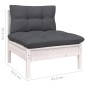 vidaXL Set Divani da Giardino 7 pz con Cuscini Bianchi Legno di Pino vidaXL Set Divani da Giardino 7 pz con Cuscini Bianchi Legno di Pino