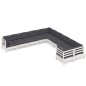 vidaXL Set Divani da Giardino 10 pz con Cuscini Bianchi Legno di Pino vidaXL Set Divani da Giardino 10 pz con Cuscini Bianchi Legno di Pino