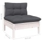 vidaXL Set Divani da Giardino 11 pz con Cuscini Bianchi Legno di Pino vidaXL Set Divani da Giardino 11 pz con Cuscini Bianchi Legno di Pino