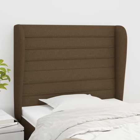 vidaXL Testiera ad Orecchio Marrone Scuro 103x23x118/128 cm in Tessuto