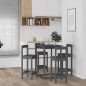 vidaXL Set da Bar 5 pz Grigio in Legno Massello di Pino vidaXL Set da Bar 5 pz Grigio in Legno Massello di Pino