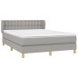 vidaXL Giroletto a Molle con Materasso Grigio Chiaro 140x200cm Tessuto